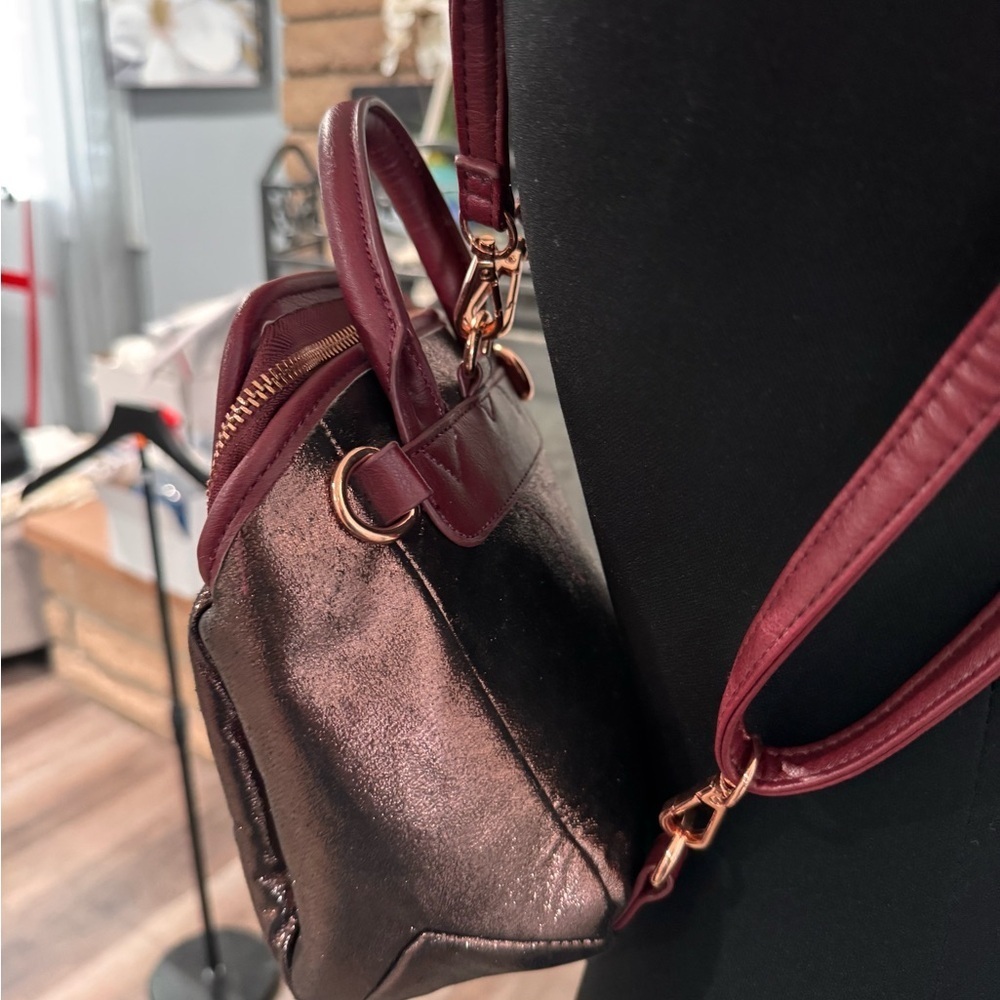 Free People Metallic Maroon Backpack - Picture 3 of 9